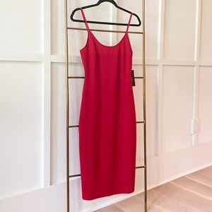 LULU’S Red Bodycon Sexy Scoop Midi Dress || Size: M L